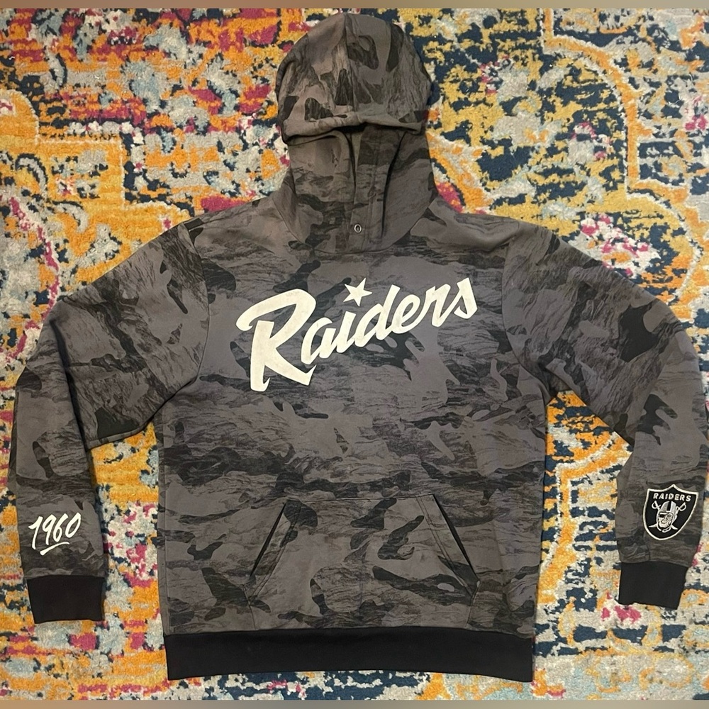 Wild Collective Raiders NFL Black Camo Hoodie